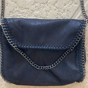 Black Shimmer Chain Crossbody 10x6 Bag